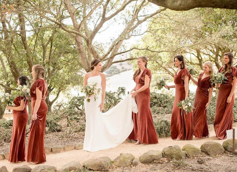 burnt orange bridesmaid dresses